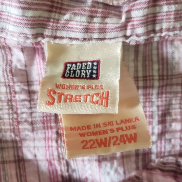 Vintage Y2K Faded Glory Womens Button Down Shirt Size 22/24 Western Boho Preppy - Picture 5 of 9